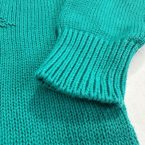 VTG EastWind by Alps Teal Knit Sweater W/ Sailboat Design Crew Nautical Style M - Picture 16 of 16